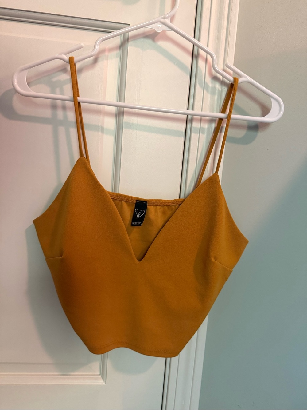 Windsor Mustard V-Neck Spaghetti Strap Tank